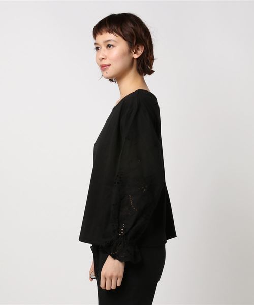 LIPSTAR(リップスター)の「レーススリーブ切り替えカットソー(Tシャツ/カットソー・レディース・オフホワイト/パープル/ブラック・M)」の15枚目の写真