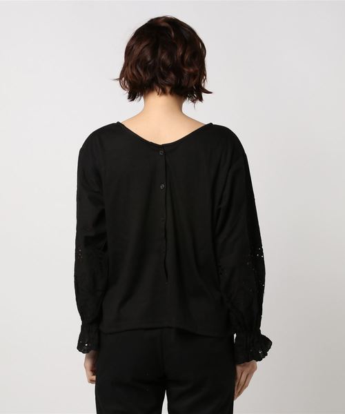 LIPSTAR(リップスター)の「レーススリーブ切り替えカットソー(Tシャツ/カットソー・レディース・オフホワイト/パープル/ブラック・M)」の16枚目の写真