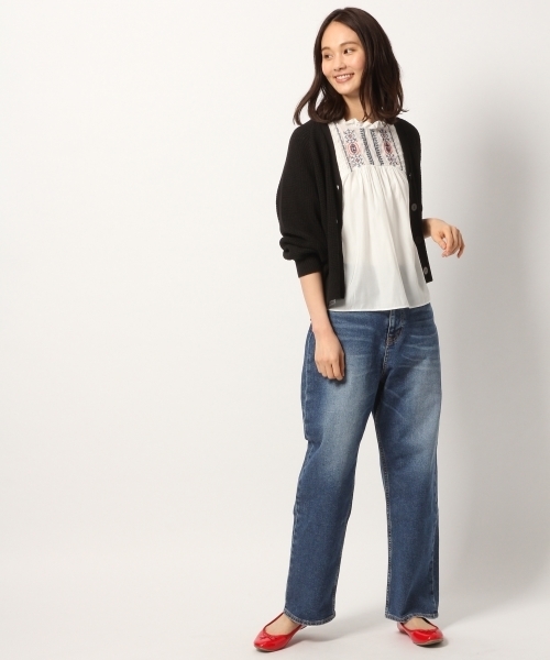 GLOBAL WORK(グローバルワーク)の「【ウォッシャブル】ワッフルバルーンスリーブカーデ/780923(カーディガン/ボレロ・レディース・ブラック/ベージュ/グレー/イエロー・LARGE/MEDIUM)」の5枚目の写真