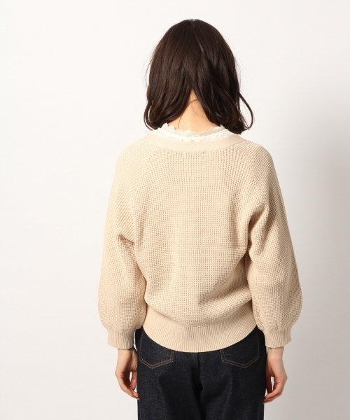 GLOBAL WORK(グローバルワーク)の「【ウォッシャブル】ワッフルバルーンスリーブカーデ/780923(カーディガン/ボレロ・レディース・ブラック/ベージュ/グレー/イエロー・LARGE/MEDIUM)」の9枚目の写真