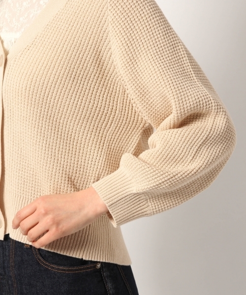 GLOBAL WORK(グローバルワーク)の「【ウォッシャブル】ワッフルバルーンスリーブカーデ/780923(カーディガン/ボレロ・レディース・ブラック/ベージュ/グレー/イエロー・LARGE/MEDIUM)」の12枚目の写真