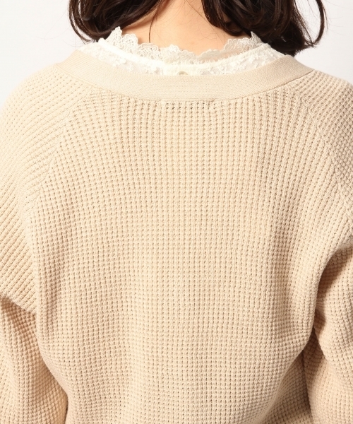 GLOBAL WORK(グローバルワーク)の「【ウォッシャブル】ワッフルバルーンスリーブカーデ/780923(カーディガン/ボレロ・レディース・ブラック/ベージュ/グレー/イエロー・LARGE/MEDIUM)」の14枚目の写真