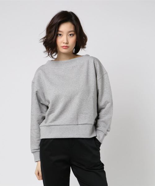 M y u（ミュー）の「2way美ライン♪裏毛オフショルスウェット（スウェット・レディース・アイボリー/グレー・M）」の6枚目の写真