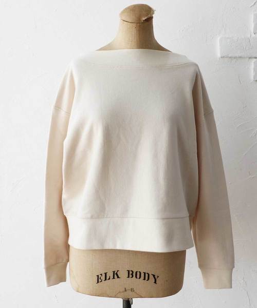 M y u（ミュー）の「2way美ライン♪裏毛オフショルスウェット（スウェット・レディース・アイボリー/グレー・M）」の20枚目の写真