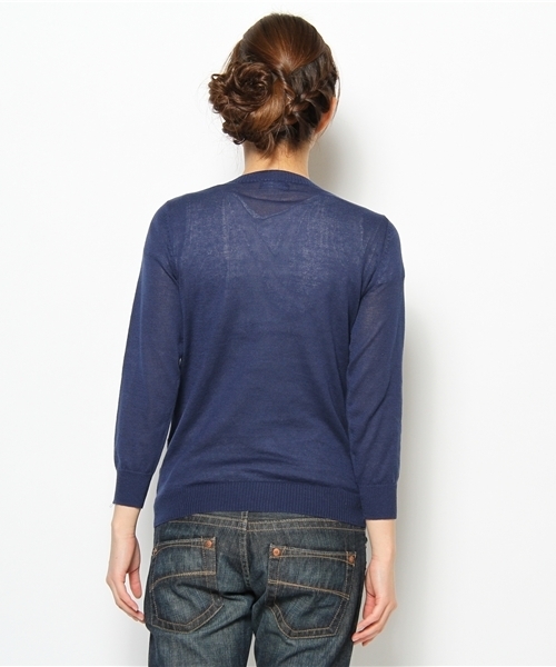 JOURNAL STANDARD(ジャーナルスタンダード)の「エアリーテンジク Vネックカーディガン#(カーディガン/ボレロ・レディース・ネイビー/ピンク/サックスブルー/オレンジ/イエロー/グリーン/ライトグリーン・MEDIUM/SMALL)」の10枚目の写真