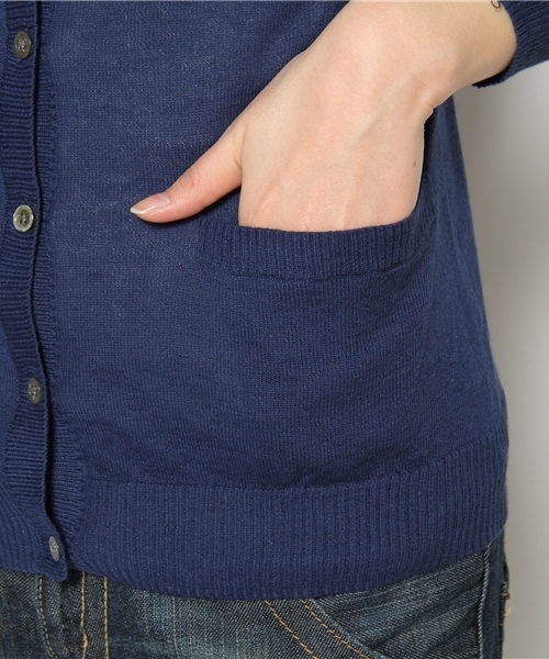 JOURNAL STANDARD(ジャーナルスタンダード)の「エアリーテンジク Vネックカーディガン#(カーディガン/ボレロ・レディース・ネイビー/ピンク/サックスブルー/オレンジ/イエロー/グリーン/ライトグリーン・MEDIUM/SMALL)」の13枚目の写真