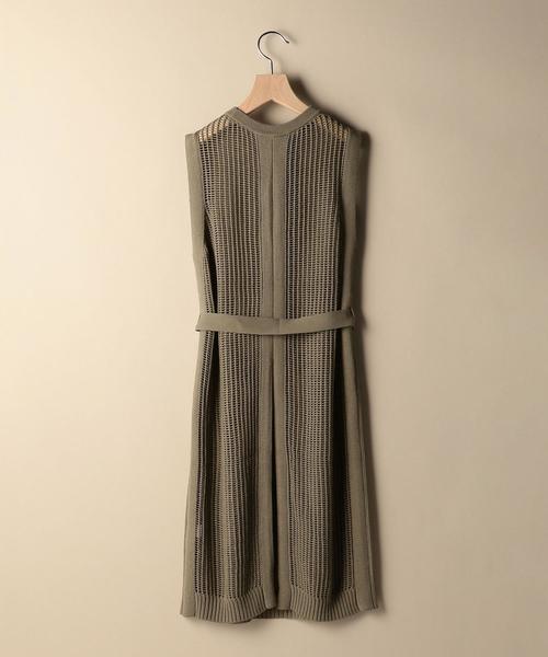 BEAUTY&YOUTH UNITED ARROWS（ビューティーアンドユースユナイテッドアローズ）の「BY コットンメッシュバックスリットノースリーブワンピース о（ワンピース・レディース・ベージュ/オリーブ・FREE）」の13枚目の写真