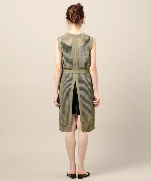 BEAUTY&YOUTH UNITED ARROWS（ビューティーアンドユースユナイテッドアローズ）の「BY コットンメッシュバックスリットノースリーブワンピース о（ワンピース・レディース・ベージュ/オリーブ・FREE）」の15枚目の写真