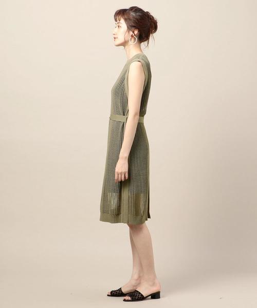 BEAUTY&YOUTH UNITED ARROWS（ビューティーアンドユースユナイテッドアローズ）の「BY コットンメッシュバックスリットノースリーブワンピース о（ワンピース・レディース・ベージュ/オリーブ・FREE）」の17枚目の写真