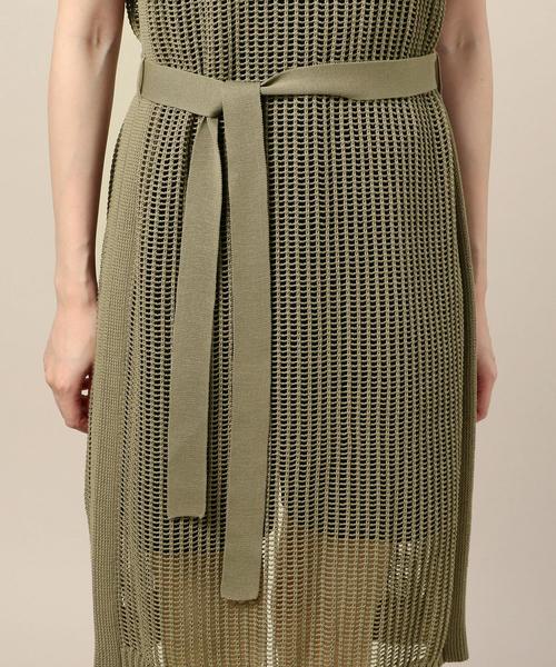 BEAUTY&YOUTH UNITED ARROWS（ビューティーアンドユースユナイテッドアローズ）の「BY コットンメッシュバックスリットノースリーブワンピース о（ワンピース・レディース・ベージュ/オリーブ・FREE）」の9枚目の写真