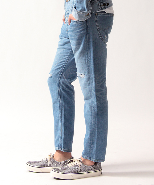 MONKEY TIME（モンキータイム）の「＜MT×LEE＞∴ デニム 9レングス クラッシュ パンツ◆§（デニムパンツ・メンズ・ターコイズブルー・28inch/30inch/32inch）」の3枚目の写真