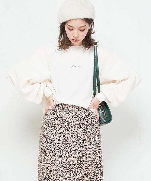 natural couture（ナチュラルクチュール）の「ちびロゴ刺繍入りワッフルロンT（Tシャツ/カットソー・レディース・ブラック/アイボリー/トップグレー/ピンク系その他・FREE）」の2枚目の写真