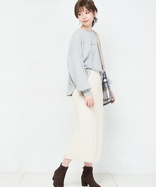 natural couture（ナチュラルクチュール）の「ちびロゴ刺繍入りワッフルロンT（Tシャツ/カットソー・レディース・ブラック/アイボリー/トップグレー/ピンク系その他・FREE）」の13枚目の写真