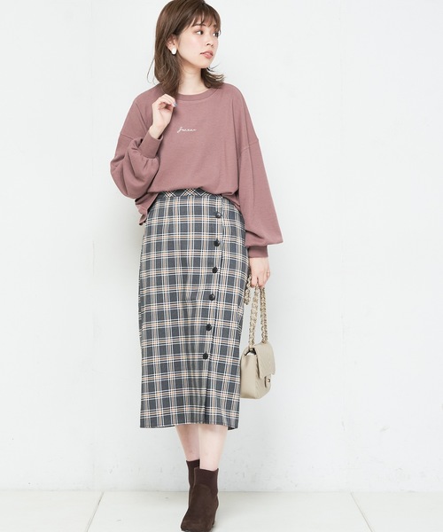 natural couture（ナチュラルクチュール）の「ちびロゴ刺繍入りワッフルロンT（Tシャツ/カットソー・レディース・ブラック/アイボリー/トップグレー/ピンク系その他・FREE）」の17枚目の写真