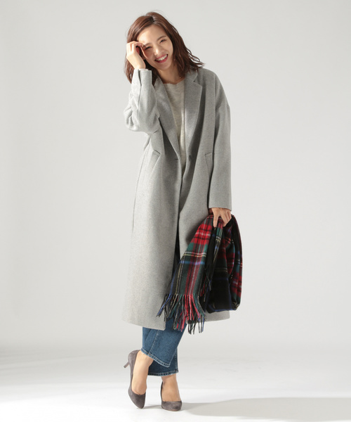 BAYFLOW（ベイフロー）の「ウールロングチェスターコート（チェスターコート・レディース・ベージュ/グレー/その他1・SMALL/MEDIUM）」の13枚目の写真