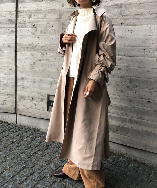 meJane（ミージェーン）の「キャンディースリーブ/BIGトレンチコート（トレンチコート・レディース・ベージュ/キャメル/ライトベージュ/カーキ/モカ/ダークベージュ/ナチュラル・フリー）」の8枚目の写真
