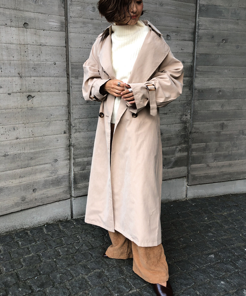 meJane（ミージェーン）の「キャンディースリーブ/BIGトレンチコート（トレンチコート・レディース・ベージュ/キャメル/ライトベージュ/カーキ/モカ/ダークベージュ/ナチュラル・フリー）」の9枚目の写真