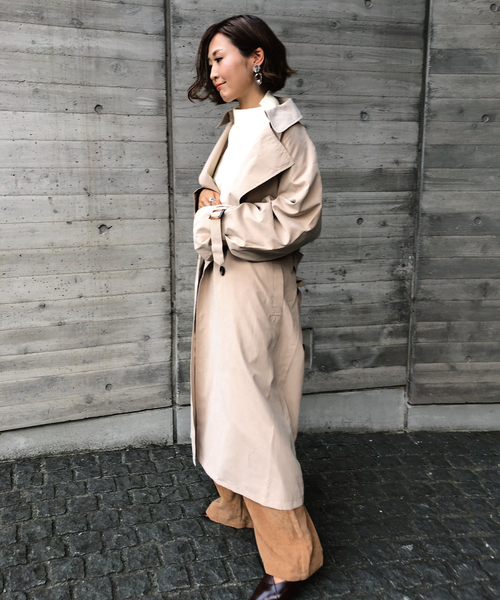meJane（ミージェーン）の「キャンディースリーブ/BIGトレンチコート（トレンチコート・レディース・ベージュ/キャメル/ライトベージュ/カーキ/モカ/ダークベージュ/ナチュラル・フリー）」の10枚目の写真
