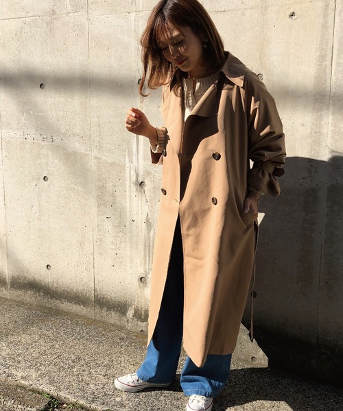 meJane（ミージェーン）の「キャンディースリーブ/BIGトレンチコート（トレンチコート・レディース・ベージュ/キャメル/ライトベージュ/カーキ/モカ/ダークベージュ/ナチュラル・フリー）」の22枚目の写真
