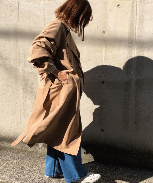 meJane（ミージェーン）の「キャンディースリーブ/BIGトレンチコート（トレンチコート・レディース・ベージュ/キャメル/ライトベージュ/カーキ/モカ/ダークベージュ/ナチュラル・フリー）」の21枚目の写真