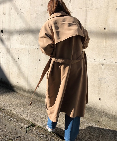 meJane（ミージェーン）の「キャンディースリーブ/BIGトレンチコート（トレンチコート・レディース・ベージュ/キャメル/ライトベージュ/カーキ/モカ/ダークベージュ/ナチュラル・フリー）」の20枚目の写真