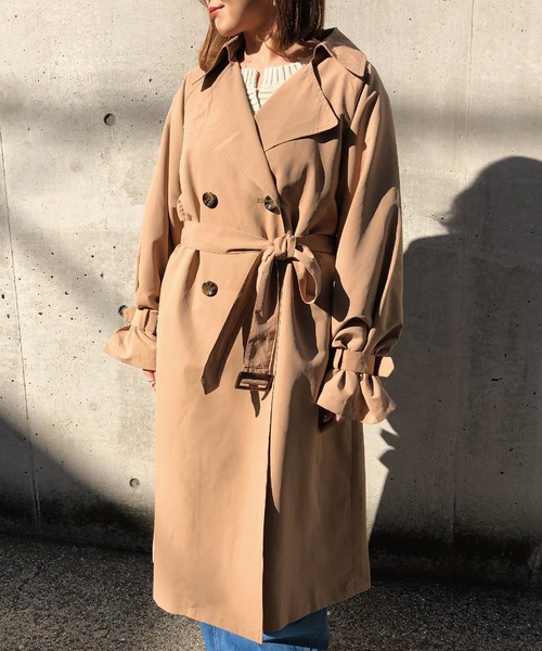 meJane（ミージェーン）の「キャンディースリーブ/BIGトレンチコート（トレンチコート・レディース・ベージュ/キャメル/ライトベージュ/カーキ/モカ/ダークベージュ/ナチュラル・フリー）」の19枚目の写真