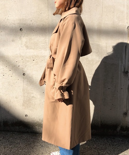 meJane（ミージェーン）の「キャンディースリーブ/BIGトレンチコート（トレンチコート・レディース・ベージュ/キャメル/ライトベージュ/カーキ/モカ/ダークベージュ/ナチュラル・フリー）」の18枚目の写真