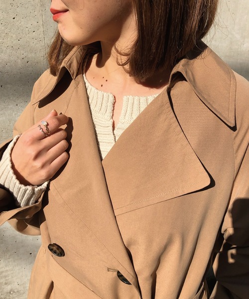 meJane（ミージェーン）の「キャンディースリーブ/BIGトレンチコート（トレンチコート・レディース・ベージュ/キャメル/ライトベージュ/カーキ/モカ/ダークベージュ/ナチュラル・フリー）」の16枚目の写真