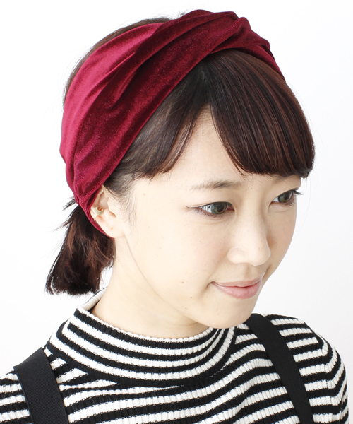 WEGO（ウィゴー）の「ベロアヘアバンド（ヘアバンド・レディース・ブラック/ネイビー/ワイン・FREE）」の3枚目の写真