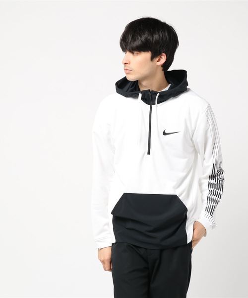 NIKE（ナイキ）の「ナイキ DRI-FIT プルオーバー フーディ フリース LV AQ0399（パーカー・メンズ・ブラック/ネイビー/ホワイト×ブラック・S/M/L/XL/XXL）」の2枚目の写真