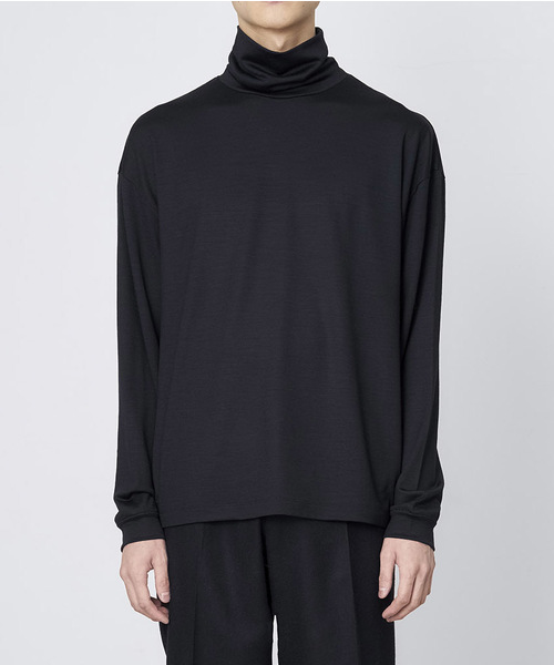 JUHA(ユハ)の「WASHABLE WOOL TURTLE L/S(Tシャツ/カットソー)」|ブラック