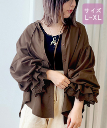apres jour | 【大きいサイズ】袖レースボリュームブラウス【ZOZOTOWN限定アイテム】19AW★(シャツ/ブラウス)