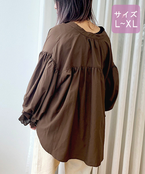 apres jour（アプレジュール）の「【大きいサイズ】袖レースボリュームブラウス【ZOZOTOWN限定アイテム】19AW★（シャツ/ブラウス・レディース・ダークブラウン/オフホワイト/ボルドー/モカ/ライトベージュ・X-LARGE）」の17枚目の写真