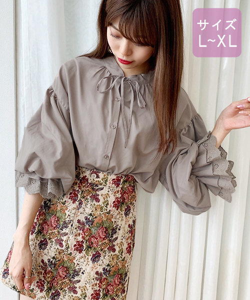 apres jour（アプレジュール）の「【大きいサイズ】袖レースボリュームブラウス【ZOZOTOWN限定アイテム】19AW★（シャツ/ブラウス・レディース・ダークブラウン/オフホワイト/ボルドー/モカ/ライトベージュ・X-LARGE）」の19枚目の写真