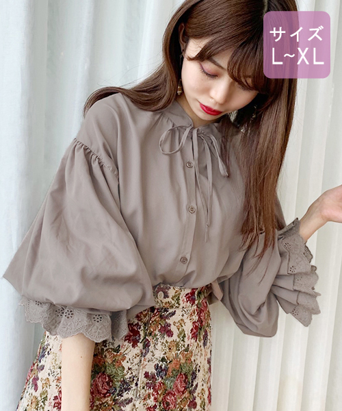 apres jour（アプレジュール）の「【大きいサイズ】袖レースボリュームブラウス【ZOZOTOWN限定アイテム】19AW★（シャツ/ブラウス・レディース・ダークブラウン/オフホワイト/ボルドー/モカ/ライトベージュ・X-LARGE）」の20枚目の写真