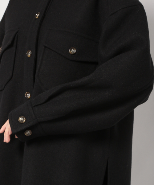 PAGEBOY（ページボーイ）の「コアジャージCPOジャケット（ブルゾン・レディース・ブラック/オフホワイト/モカ/ダークブラウン・FREE）」の18枚目の写真