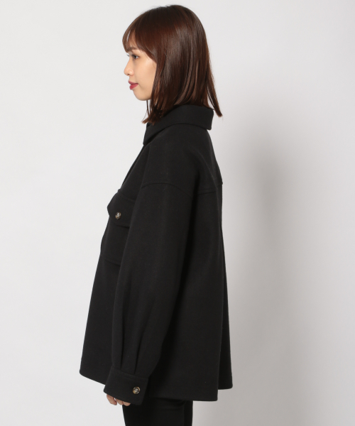 PAGEBOY（ページボーイ）の「コアジャージCPOジャケット（ブルゾン・レディース・ブラック/オフホワイト/モカ/ダークブラウン・FREE）」の21枚目の写真