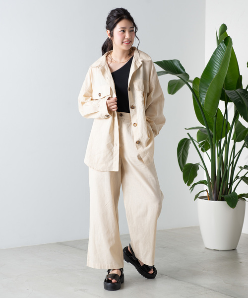 WEGO（ウィゴー）の「WEGO/【セットアップ対応商品】リネンブレンドタックワイドパンツ（その他パンツ・レディース・ブラウン/ブラウン系その他2/ライトベージュ/ベージュ系その他2・FREE）」の12枚目の写真