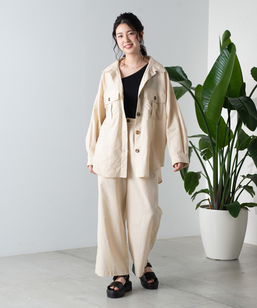 WEGO（ウィゴー）の「WEGO/【セットアップ対応商品】リネンブレンドタックワイドパンツ（その他パンツ・レディース・ブラウン/ブラウン系その他2/ライトベージュ/ベージュ系その他2・FREE）」の13枚目の写真