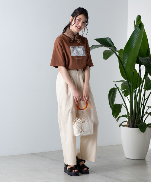 WEGO（ウィゴー）の「WEGO/【セットアップ対応商品】リネンブレンドタックワイドパンツ（その他パンツ・レディース・ブラウン/ブラウン系その他2/ライトベージュ/ベージュ系その他2・FREE）」の14枚目の写真