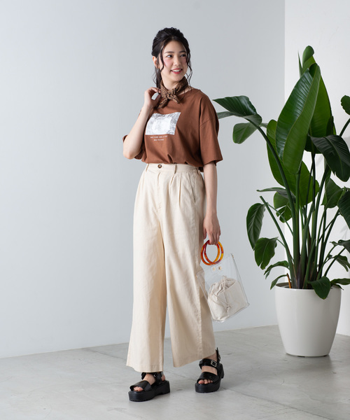 WEGO（ウィゴー）の「WEGO/【セットアップ対応商品】リネンブレンドタックワイドパンツ（その他パンツ・レディース・ブラウン/ブラウン系その他2/ライトベージュ/ベージュ系その他2・FREE）」の15枚目の写真