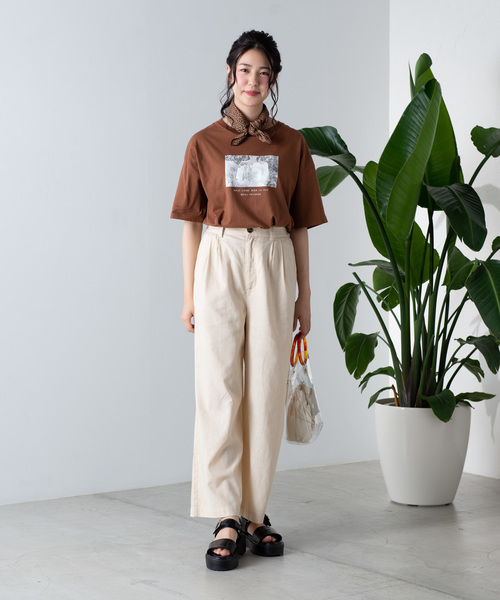 WEGO（ウィゴー）の「WEGO/【セットアップ対応商品】リネンブレンドタックワイドパンツ（その他パンツ・レディース・ブラウン/ブラウン系その他2/ライトベージュ/ベージュ系その他2・FREE）」の16枚目の写真