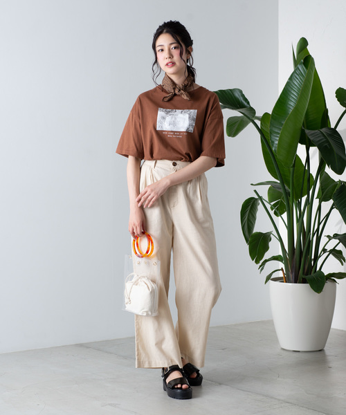 WEGO（ウィゴー）の「WEGO/【セットアップ対応商品】リネンブレンドタックワイドパンツ（その他パンツ・レディース・ブラウン/ブラウン系その他2/ライトベージュ/ベージュ系その他2・FREE）」の17枚目の写真