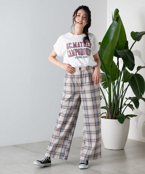 WEGO（ウィゴー）の「WEGO/【セットアップ対応商品】リネンブレンドタックワイドパンツ（その他パンツ・レディース・ブラウン/ブラウン系その他2/ライトベージュ/ベージュ系その他2・FREE）」の19枚目の写真