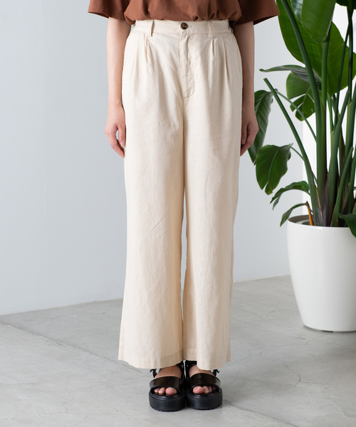 WEGO（ウィゴー）の「WEGO/【セットアップ対応商品】リネンブレンドタックワイドパンツ（その他パンツ・レディース・ブラウン/ブラウン系その他2/ライトベージュ/ベージュ系その他2・FREE）」の21枚目の写真