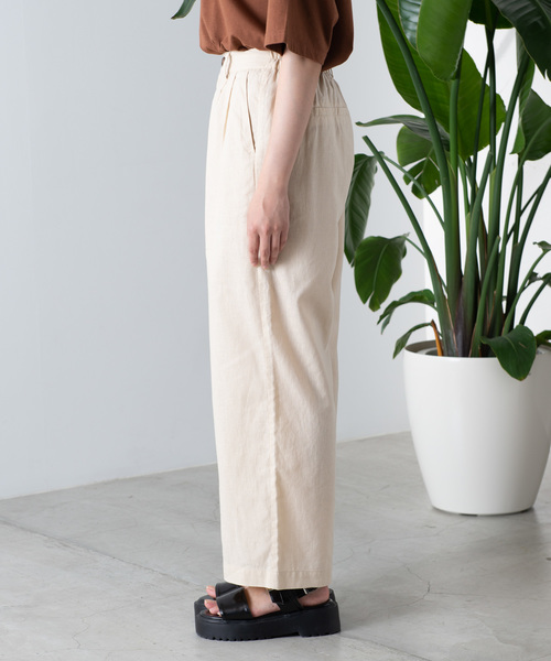 WEGO（ウィゴー）の「WEGO/【セットアップ対応商品】リネンブレンドタックワイドパンツ（その他パンツ・レディース・ブラウン/ブラウン系その他2/ライトベージュ/ベージュ系その他2・FREE）」の22枚目の写真