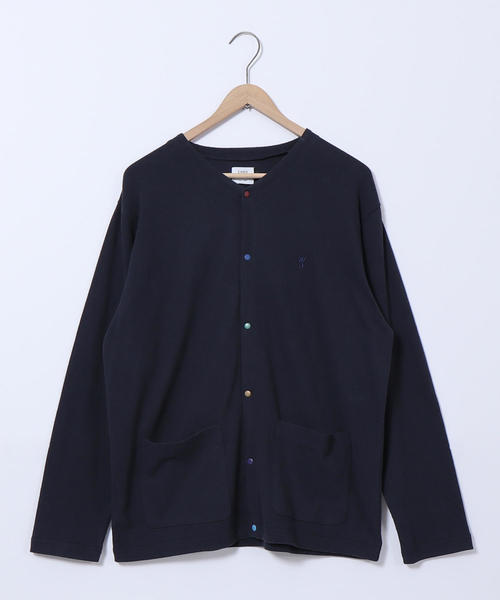 coen（コーエン）の「オープンエンド天竺クレイジーボタンカーディガン（カーディガン/ボレロ・メンズ・ネイビー/ダークグリーン・X-LARGE/LARGE/MEDIUM/SMALL）」の2枚目の写真