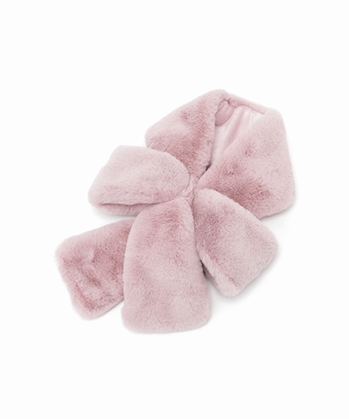 Casselini（キャセリーニ）の「リボンティペット（マフラー・レディース・ベージュ/グレー/ピンク/アイボリー/レオパード・FREE）」の4枚目の写真