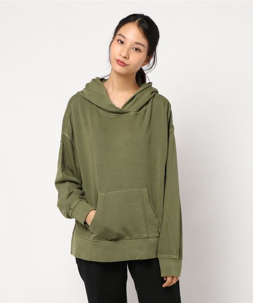 AMERICAN HOLIC（アメリカンホリック）の「ピグメントフード付裏毛プルオーバー　＊（パーカー・レディース・チャコールグレー/ベージュ/カーキ/ピンク/マスタード・M/L）」の3枚目の写真