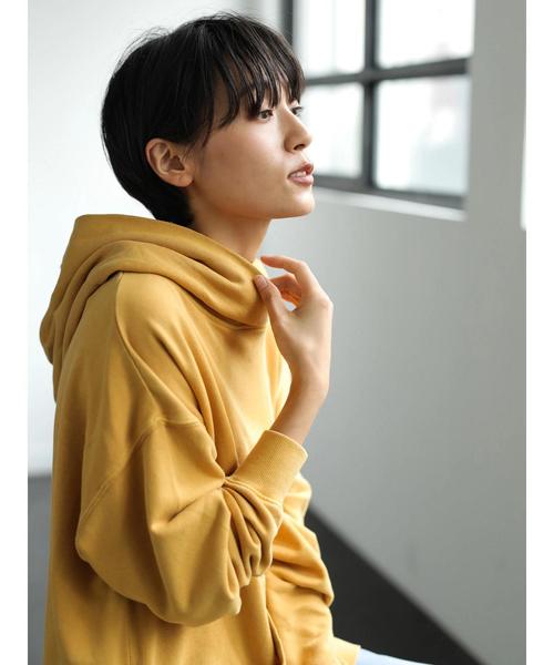 AMERICAN HOLIC（アメリカンホリック）の「ピグメントフード付裏毛プルオーバー　＊（パーカー・レディース・チャコールグレー/ベージュ/カーキ/ピンク/マスタード・M/L）」の13枚目の写真